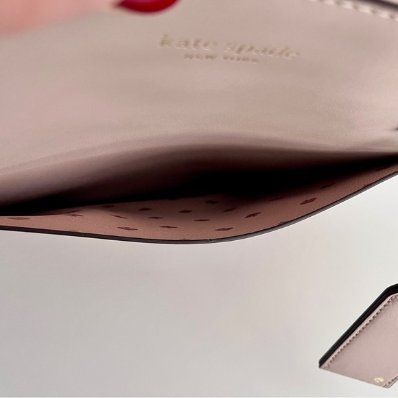 NWOT Kate Spade Greyish Pink Blush Nude ‘Lalena’ Large Pocket Leather Tote Bag - Picture 7 of 9